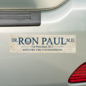 Dr. Ron Paul MD voor President 2012 Bumpersticker (Op auto)