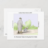 Dr. Rorschach neemt Dog Spot 4 A Walk Funny Briefkaart (Voorkant / Achterkant)