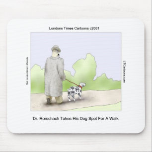 Dr. Rorschach neemt Dog Spot 4 A Walk Funny Muismat