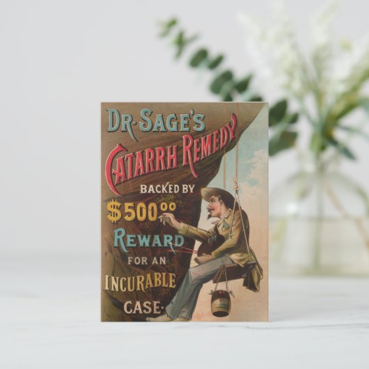 Dr. Sage's catarrhremedie Briefkaart (Staand voorkant)