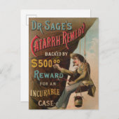 Dr. Sage's catarrhremedie Briefkaart (Voorkant / Achterkant)