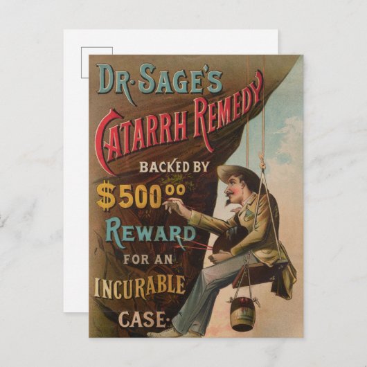 Dr. Sage's catarrhremedie Briefkaart (Voorkant / Achterkant)