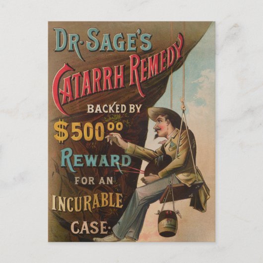 Dr. Sage's catarrhremedie Briefkaart (Voorkant)
