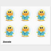 Dr. Scrubs Duck Ronde Sticker (Vel)