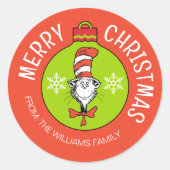 Dr Seus | Chat dans le Casquette | Étiquette cadea (Devant)