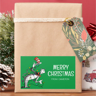 Dr. Seus   Kat in het Pet   Christmas Gift Label