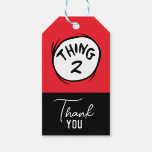Dr. Seuss   Aangepast ding één ding twee Cadeaulabel