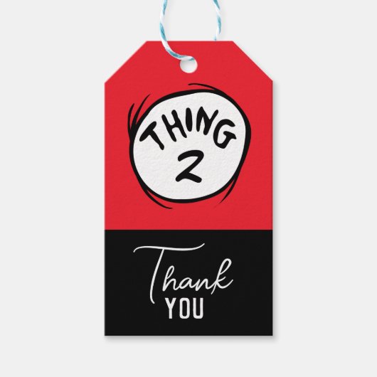 Dr. Seuss | Aangepast ding één ding twee Cadeaulabel (Voorkant)