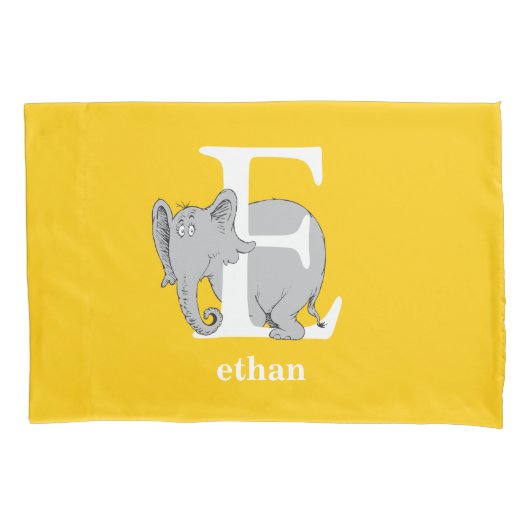 Dr. Seuss ABC: Brief E - wit| Jouw namen toevoegen Kussensloop (Voorkant)