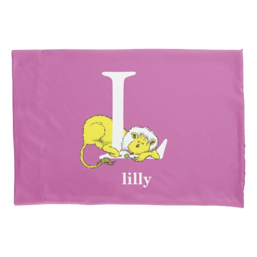 Dr. Seuss ABC: Brief L - wit| Jouw namen toevoegen Kussensloop (Voorkant)