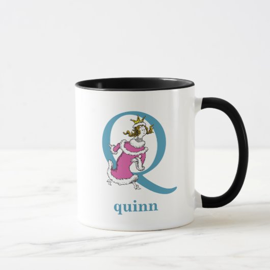 Dr. Seuss ABC: Brief Q - blauw| Jouw namen toevoeg Mok (Rechts)