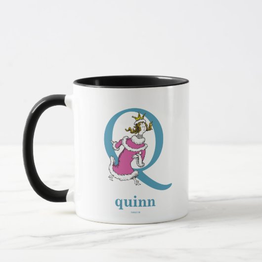 Dr. Seuss ABC: Brief Q - blauw| Jouw namen toevoeg Mok (Links)