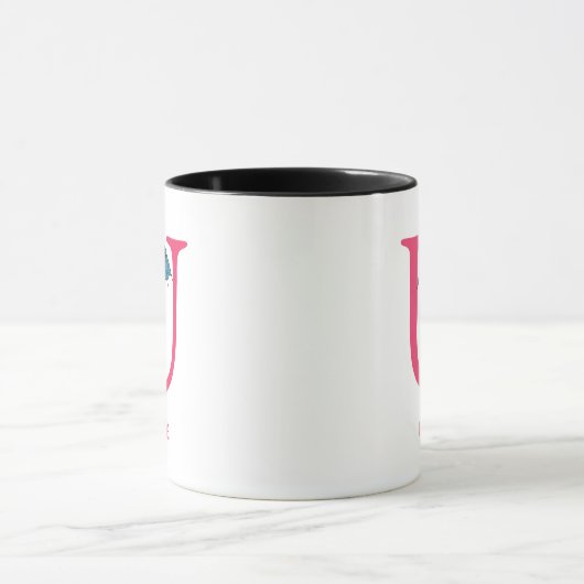 Dr. Seuss ABC: Brief U - roze| Jouw namen toevoege Mok (Midden)