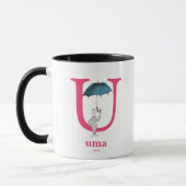 Dr. Seuss ABC: Brief U - roze| Jouw namen toevoege Mok (Links)