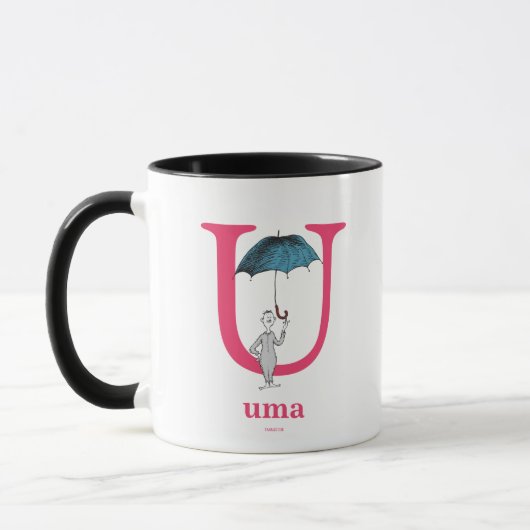 Dr. Seuss ABC: Brief U - roze| Jouw namen toevoege Mok (Links)