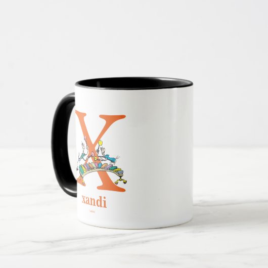 Dr. Seuss ABC: Brief X - Sinaasappel| Jouw namen t Mok (Voorkant links)
