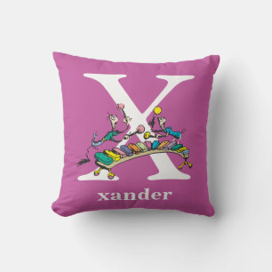 Dr. Seuss ABC: Brief X - wit Jouw namen toevoegen Kussen