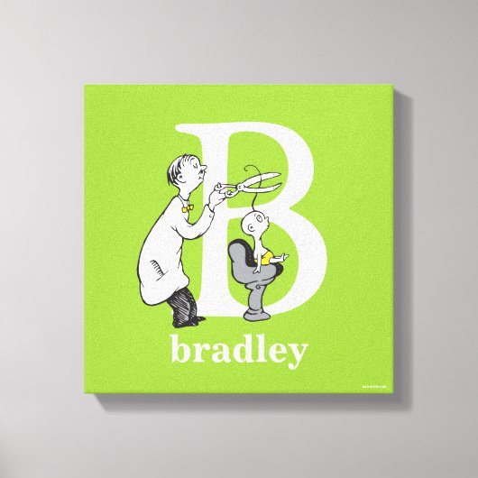 Dr. Seuss ABC: Letter B - White | Jouw namen toevo Canvas Afdruk (Voorkant)