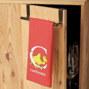 Dr. Seuss ABC: Letter C - White   Jouw namen toevo Theedoek