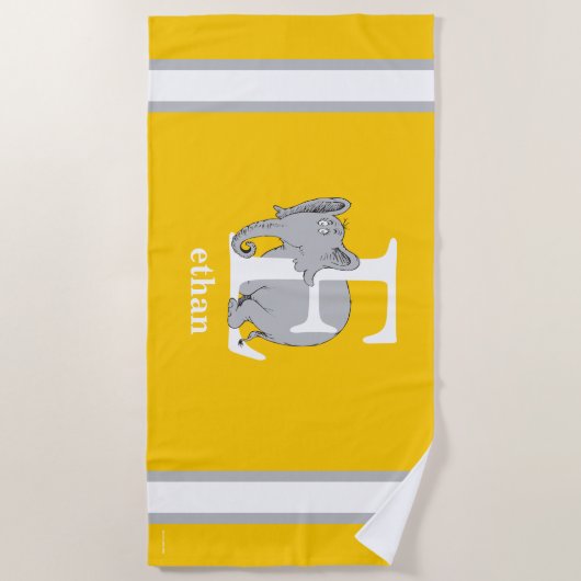 Dr. Seuss ABC: Letter E - White | Jouw namen toevo Strandlaken (Voorkant)