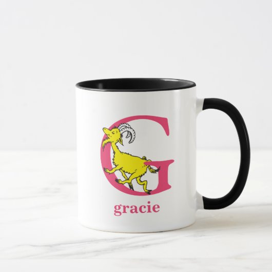 Dr. Seuss ABC: Letter G - Roze | Jouw namen toevoe Mok (Rechts)