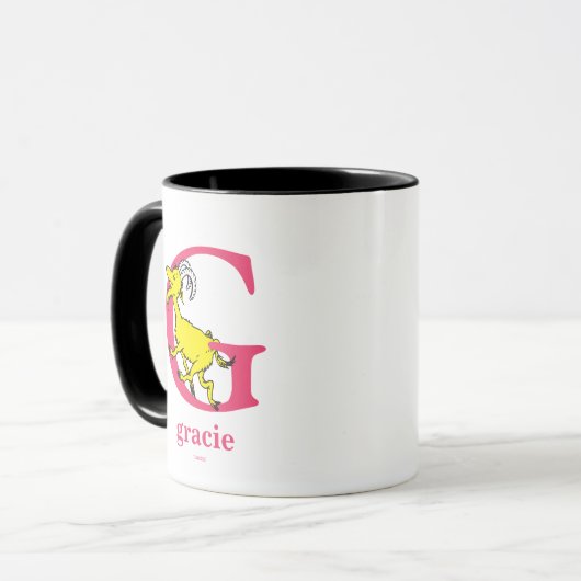 Dr. Seuss ABC: Letter G - Roze | Jouw namen toevoe Mok (Voorkant links)