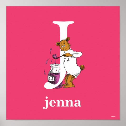 Dr. Seuss ABC: Letter J - White | Jouw namen toevo Poster (Voorkant)