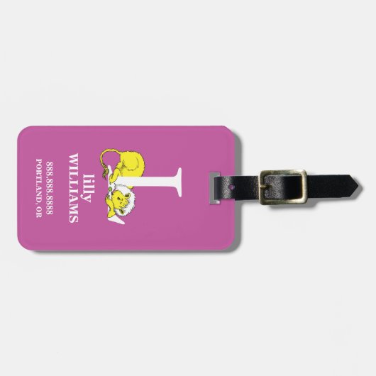 Dr. Seuss ABC: Letter L - White | Jouw namen toevo Bagagelabel (Voorkant horizontaal)