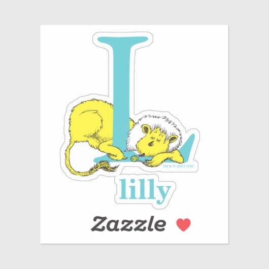 Dr. Seuss ABC: Letter L - White | Jouw namen toevo Sticker (Vel)
