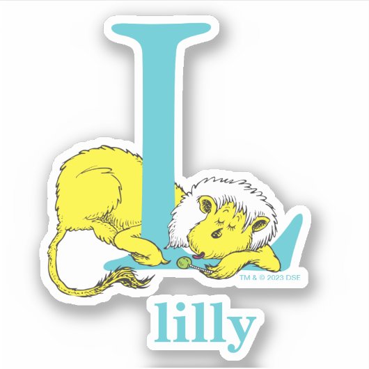 Dr. Seuss ABC: Letter L - White | Jouw namen toevo Sticker (Voorkant)