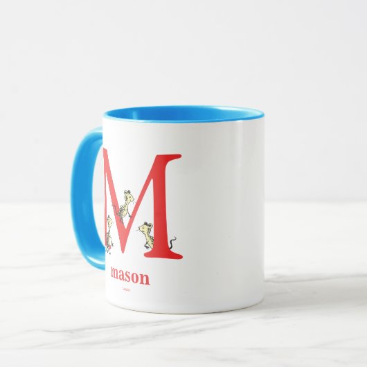 Dr. Seuss ABC: Letter M - Red | Jouw namen toevoeg Mok (Voorkant links)