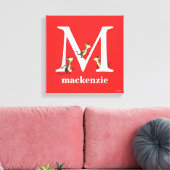 Dr. Seuss ABC: Letter M - White | Jouw namen toevo Canvas Afdruk (Insitu (Woonkamer))