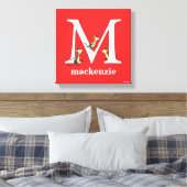 Dr. Seuss ABC: Letter M - White | Jouw namen toevo Canvas Afdruk (Insitu (Slaapkamer))