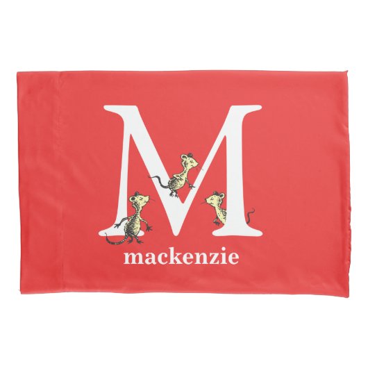 Dr. Seuss ABC: Letter M - White | Jouw namen toevo Kussensloop (Voorkant)