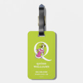 Dr. Seuss ABC: Letter Q - White | Jouw namen toevo Bagagelabel (Achterkant verticaal)