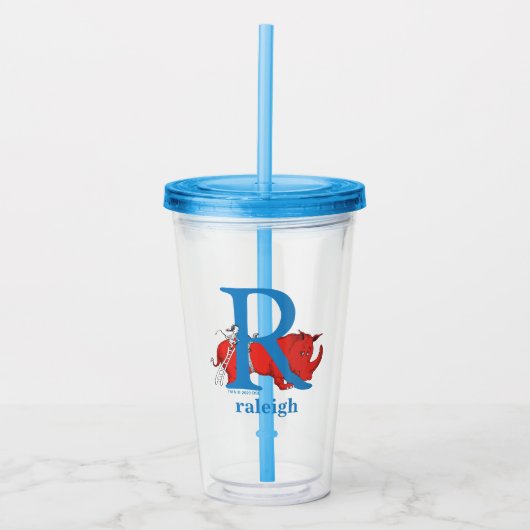 Dr. Seuss ABC: Letter R - White | Jouw namen toevo Acryl Drinkbeker (Voorkant)