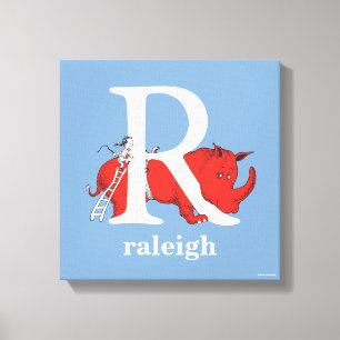 Dr. Seuss ABC: Letter R - White   Jouw namen toevo Canvas Afdruk