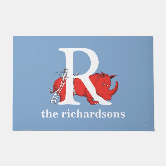 Dr. Seuss ABC: Letter R - White | Jouw namen toevo Deurmat (Voorkant)