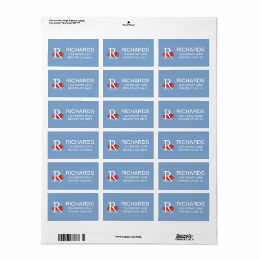 Dr. Seuss ABC: Letter R - White | Jouw namen toevo Etiket (Full Sheet)