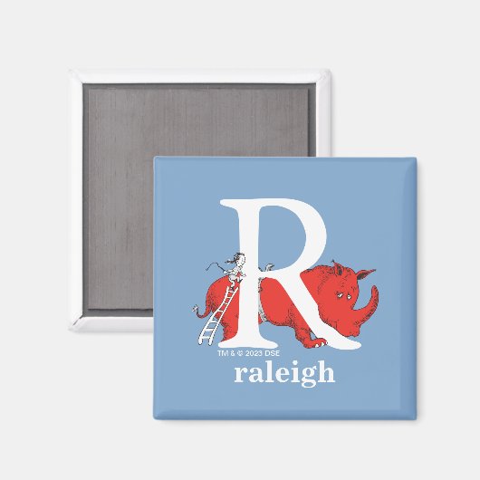 Dr. Seuss ABC: Letter R - White | Jouw namen toevo Magneet (Voorkant / Achterkant)