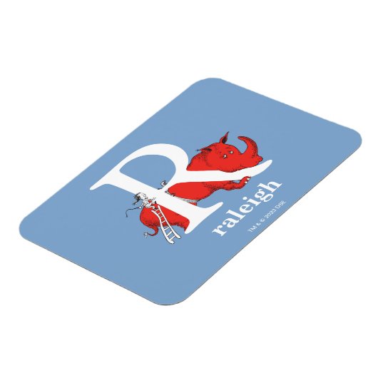 Dr. Seuss ABC: Letter R - White | Jouw namen toevo Magneet (Linkerzijde)