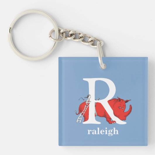 Dr. Seuss ABC: Letter R - White | Jouw namen toevo Sleutelhanger (Voorkant)