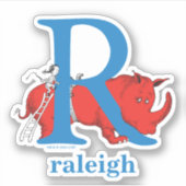 Dr. Seuss ABC: Letter R - White | Jouw namen toevo Sticker (Voorkant)