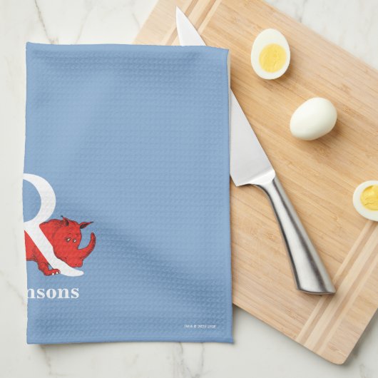 Dr. Seuss ABC: Letter R - White | Jouw namen toevo Theedoek (Quarter Fold)