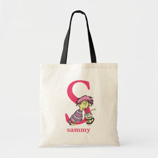 Dr. Seuss ABC: Letter S - Roze | Jouw namen toevoe Tote Bag (Voorkant)