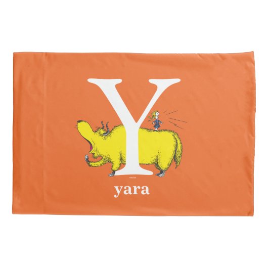 Dr. Seuss ABC: Letter Y - White | Jouw namen toevo Kussensloop (Achterkant)