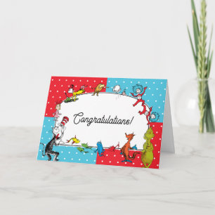 Dr. Seuss Boekkarakters   Pastel Gefeliciteerd Kaart