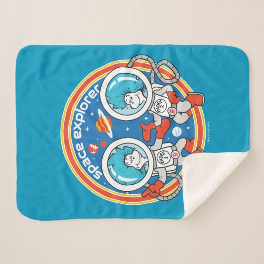 Dr. Seuss | Cadet Een Cadet Twee Ruimteverkenner Sherpa Deken (Voorkant (horizontaal))