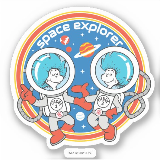Dr. Seuss | Cadet Een Cadet Twee Ruimteverkenner Sticker (Voorkant)