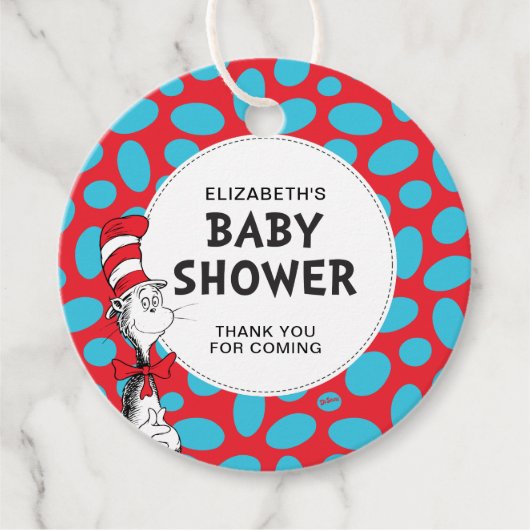 Dr. Seuss Cat in het Pet Baby shower Bedankjes Labels (Voorkant)